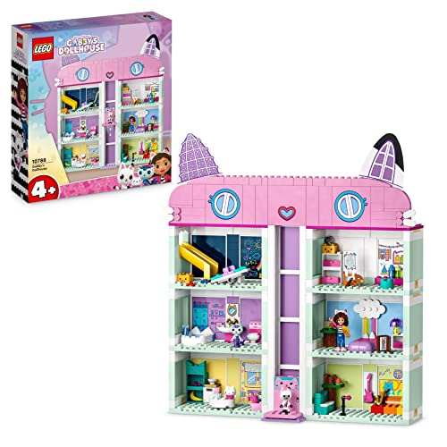 LEGO 10788 A casa de bonecas de Gabby, casa de 4 andares e 8 quartos, brinquedo para meninas, meninos de 4 anos ou mais e fãs da série Dollhouse, figura de Gabby, patadas, siregata e muffin