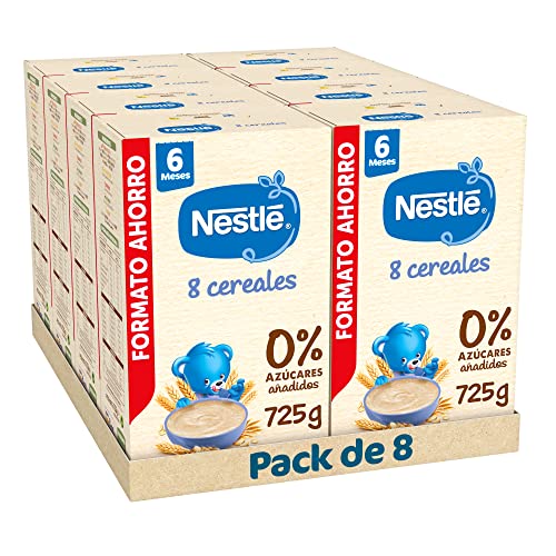 Nestlé Mingau de 8 cereais, sem adição de açúcares, a partir dos 6 meses, 8 x 725 g