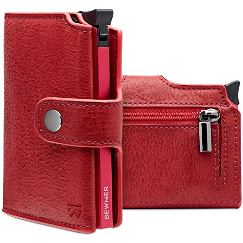 BEWMER Carteira porta-cartões 2 para homem e mulher com porta-moedas | carteira minimalista porta-cartões de crédito (proteção RFID), bilhetes e moedas
