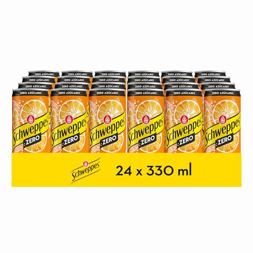 Schweppes Laranja zero, refrescante sem açúcar nem calorias - lata, pack 24 x 33 cl