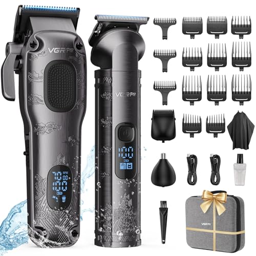 Vgrpro Máquina de cortar cabelo profissional para homem, corta-pelos homem sem fio para cortar o cabelo, kit de máquina de cortar cabelo e Trusters para homens, máquina de cortar cabelo com caixa de