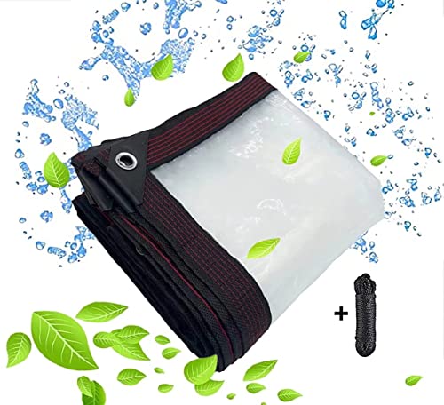 Lona transparente impermeável exterior com ilhoses de plástico para estufas branco malhas anti-geada pérgua, painéis elásticos de madeira para plantas Pet Hutch Roof - 2 x 1 m
