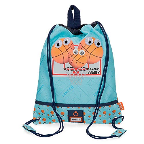 Mochila Enso Basket Family, azul, 27x34 cms, Mochila saco