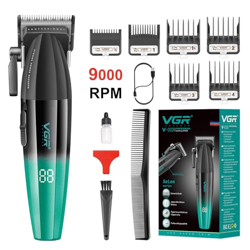 VGR 003 Fresh Fade corta-pelos, corta-pelos profissionais, corta-pelos recarregáveis com ecrã LED, presente para homens