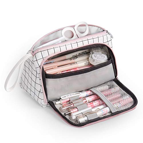 Mokani Estojo escolar grande, estojos de lápis de grande capacidade, bolsa de lápis lona premium organizador de papelaria para meninas meninos adolescentes estudantes adultos