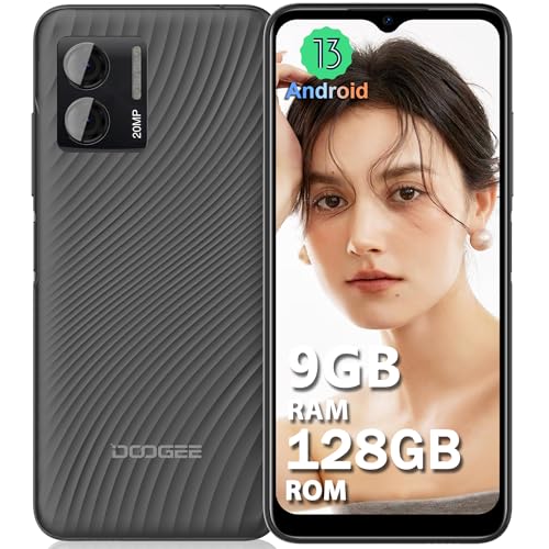 DOOGEE N50S [2024] Telemóvel livre 9 GB RAM+128 GB ROM (TF 1TB), 20 MP AI câmera, 6,52 polegadas HD Smartphone Android 13, 4200 mAh bateria, 4G Dual SIM/Octa Core/OTG/GPS/Face ID