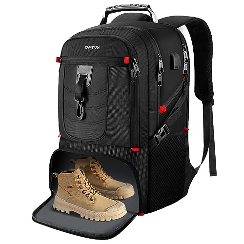 Mochila para portátil de 17,3 polegadas com compartimento para sapatos e porta de carregamento USB, bolsa desportiva para viagens de negócios, universidade, mochila escolar para crianças e homens