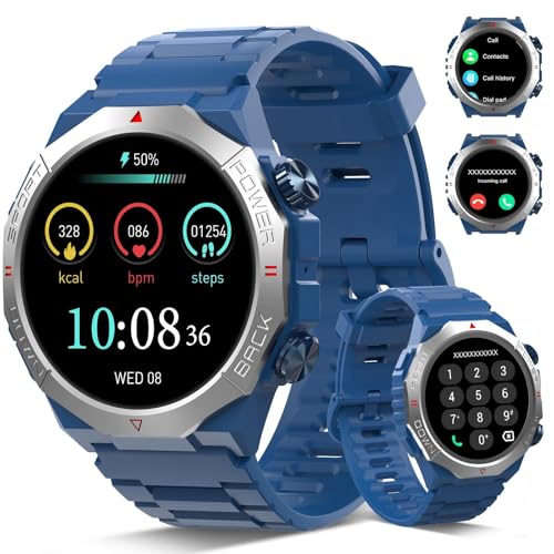 Qecnato Relógio inteligente para homem, 1,39" Smartwatch com chamada Bluetooth, impermeável IP68 relógio desportivo com 110+ modos, pulseira redonda atividade com monitorização do sono/pulso