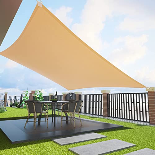 Duerer Toldo vela de sombra retangular, 3 x 2,5 m, 95% de proteção UV, 185 g/m² densidade para pátio, jardim, pérgula exterior, terraço, cor areia