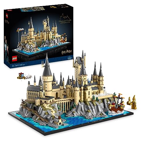 LEGO 76419 Harry Potter Castelo e Terreno de Hogwarts, conjunto com locais comemorativos: Torre de astronomia, sala de jantar, câmara dos segredos e muito mais, mochila de exposição para fãs adultos