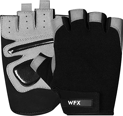 WFX Luvas de ginásio para treino de levantamento de peso para homens e mulheres, suporte de pulso, acolchoados, proteção de palma da mão, luvas de treino, ciclismo, pendurar,