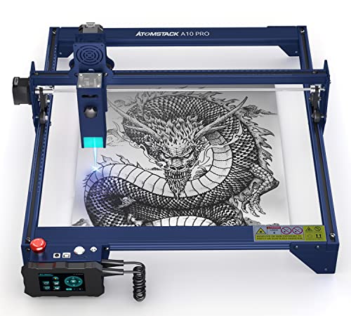ATOMSTACK Máquina de gravação a laser A10 PRO, dispositivo de gravação a laser sem linha, cortador a laser de 10 W, para vidro, cerâmica, ardósia, madeira, acrílico, metal, 410 x 400 mm