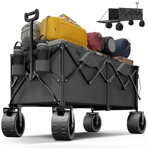 Devoko 332 L Carrinho de praia com rodas grandes, carrinho de praia com rodas portátil até 200 kg, carrinho auxiliar com rodas para todo o terreno, carrinho de praia para jardim, campismo, compras