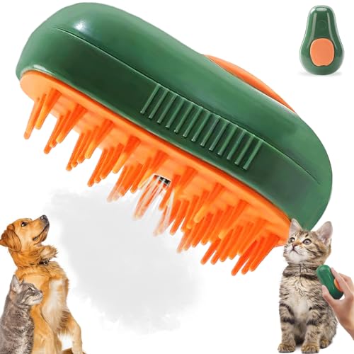 Escova de vapor para gatos, Steamy Cat Brush 3 em 1 escova de vapor para gatos para massagem escovas de cão auto-limpeza, para gatos cães massagem escovas auto-limpeza (verde)