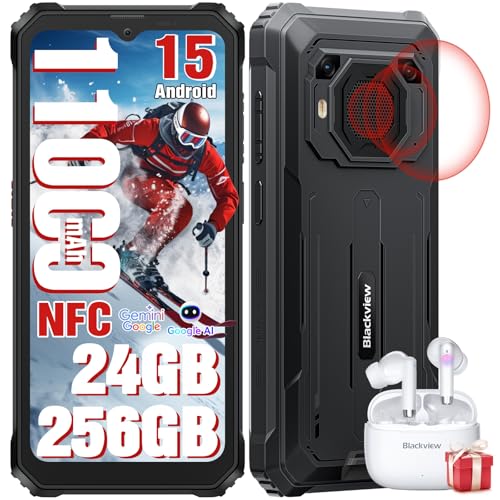 Blackview BV6200 Plus telemóvel inquebrável (11000 mAh)-24 GB + 256 GB (TF 2TB), 90Hz 6,56" HD+ telemóvel Android 15, câmara AI, 98dB Altifalante, duplo 4G SIM/NFC/OTG/GPS/Impressão digital. lar