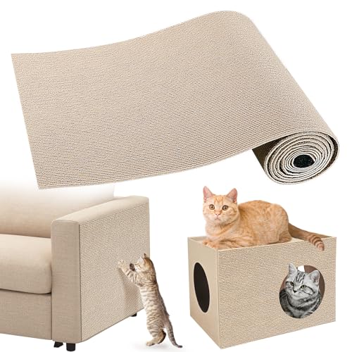 Gimars Tapete raspador para gatos auto-adesivo, placa de raspador para gatos, protetor sofá gatos aranha, tapete raspador para gatos, protetor de móveis anti-riscos, 200 cm × 40 cm