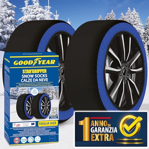 Goodyear Meias de neve GoodYear Star Gripper homologadas Itália EN 16662-1:2020 duas correntes de neve de tecido para carro. Snow Sock Tamanho L