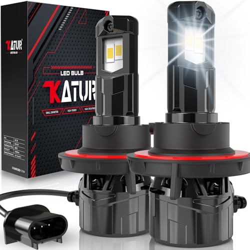 KATUR Lâmpada H13 LED 120 W 30000 LM, 700% brilho lâmpadas H13 LED 6000K Xenon branco Plug and Play mini tamanho 1:1 alta eficiência sistema de refrigeração lâmpada LED H13 9008 Hi/Lo, 20 Peças