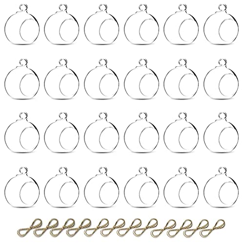 Nuptio 24 peças vidro suspenso castiçal balão 6 cm diâmetro, lustres luz chá casamento Natal Halloween presentes bricolage para casa, ornamentos para pendurar o jardim, candelabros ao ar livre