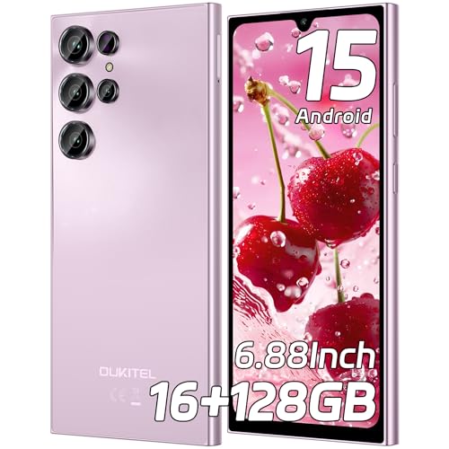 OUKITEL C61 Telefones celulares gratuitos Android 15, 16 GB (4 12)+128 GB/1 TB Smartphone, 6,88" HD+ 90 Hz telemóvel, bateria 5150 mAh móvel, câmara 13 MP+ 5 MP, 4G Dual SIM/Face ID/FI ingerprint/g PS