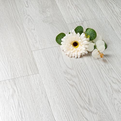 FunStick Piso vinil cinzento autocolante casa de banho antiderrapante azulejos vinil adesivo chão efeito de madeira cinzento quarto escritório 90 × 15 cm 17 losetas vinil para chão cozinha efeito