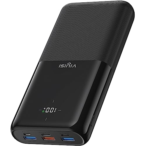 VIYISI Power Bank 30000 mAh, 22,5 W PD QC 3.0, com 3 entradas e 4 saídas, bateria portátil com ecrã LED, bateria externa carregamento rápido USB C para iPhone, Samsung, Huawei, tablet e muito mais.