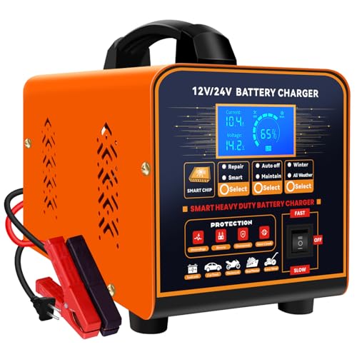 SolaMr 12 V / 24 V carregador de baterias carro e mantêm-obra, interruptor bateria carro inteligente automático, 0-20 A Car Battery Charger com reparação, modo de inverno, para AGM carro camião mota