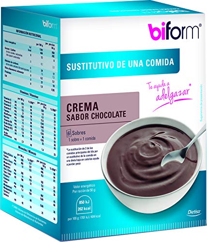 Dielisa Biform Creme sabor chocolate substituto de alimentos para controlo de peso, cada unidade fornece 201 kg - 6 x 50 g (300 g)