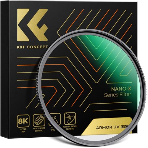 K&F Concept Nano-Xcel Filtro UV Armor, 77 mm filtro de proteção UV anti-explosão de vidro ótico com 28 camadas nano revestimento para fotografia 4K/8K