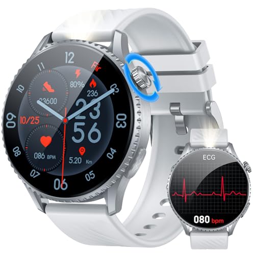 ECG + HRV Relógio inteligente homem Smartwatch: 1,56" AMOLED com chamadas Bluetooth Fitness resistente IP67 controlo de stress BMI frequência cardíaca pressão arterial SpO2 função sonho para Android