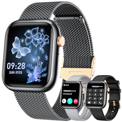 Relógio inteligente mulher Smartwatch com chamada: 1,83" Digital Smart Watch com Bluetooth impermeável IP67 monitor de sono 123 desportos pulseira atividade 3 correia para iPhone iOS Android