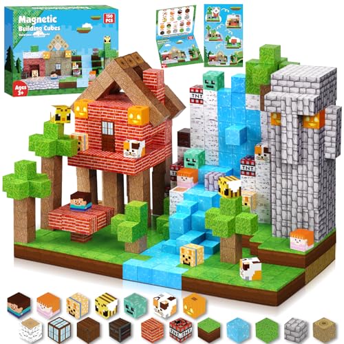 ToyUnited Blocos magnéticos "Nightmare", conjunto XXL de 150 peças, brinquedo criativo de construção 3D, blocos de construção magnéticos para crianças a partir dos 3 anos, presentes seguros e