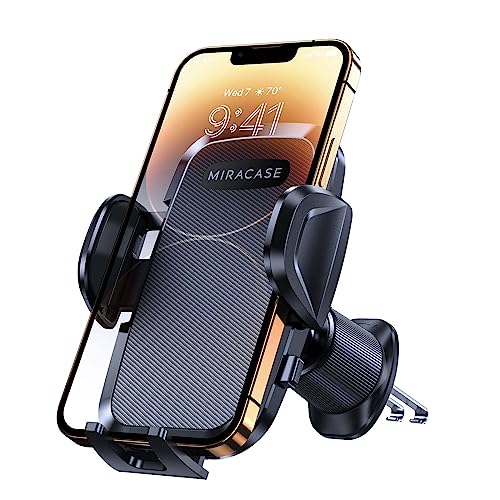 Miracase Suporte móvel para carro [gancho metálico duplo] estável e robusto, ajustável a 360 graus, suporte de telemóvel carro universais para smartphones