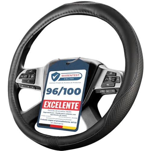 Upgrade4cars Capa volante camião 44-46 cm universal preto poliéster pele | cobertura de caranguejo acessórios para carro interior decoração cobertura | ideias presentes