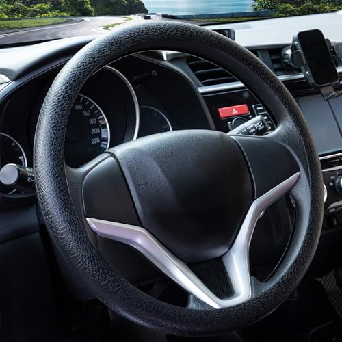 Spurtar Capa de volante universal para carro, acessórios para carro, cobertura volante para carro de silicone elástico e antiderrapante com textura de lichi, com um diâmetro de 32 a 44 cm, protetor