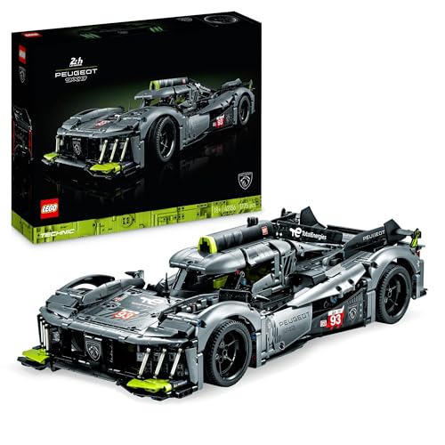 LEGO Technic Peugeot 9X8 24H Le Mans Hybrid Hypercar, casaco para adultos de carro de corridas em escala 1:10, colecionável, desportos de motor, presente para homens e mulheres 42156