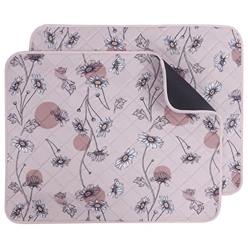 IEUUMLER 2 peças Almofadas para cães reutilizáveis, laváveis tapete cães pipipi, almofadas de treino absorvente rápido para cão/cachorros/FC013 (60 x 45 cm-2 peças, margarida rosa)