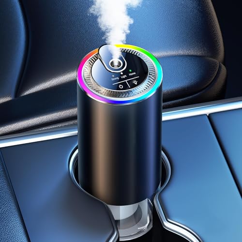 Ambientador para carro com difusor de 50 ml (oceano), duração de 4 a 6 meses, atomizador ultrassónico, RGB música leve, 3 modos inteligentes, On/Off automático, bateria de 1000 mAh, BJ 573