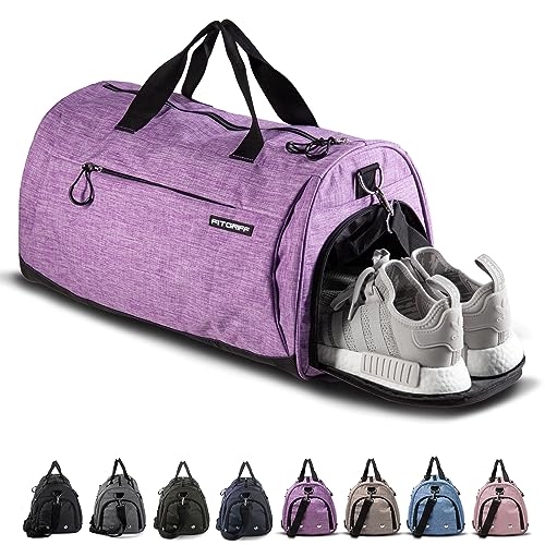 Fitgriff® Bolsa de desporto para ginásio, de fitness, homem e mulher, Gym - mala de viagem impermeável com sapato e compartimento húmido