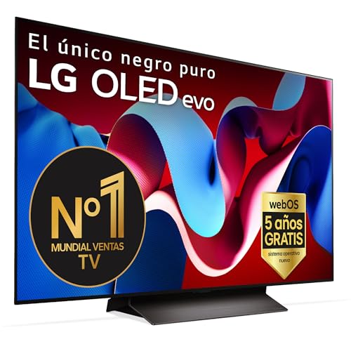 LG OLED48C45LA, 48", OLED 4K, série C4, 3840 x 2160, Smart TV, WebOS24, Processador a9, Dolby Vision, Dolby Atmos, TV Gaming, 144 Hz, AMD FreeSync, preto