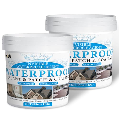 NIUB 2 kg selador invisível impermeável, impermeável transparente, selador impermeável transparente, impermeável anti-branqueamento interior e exterior impermeável invisível