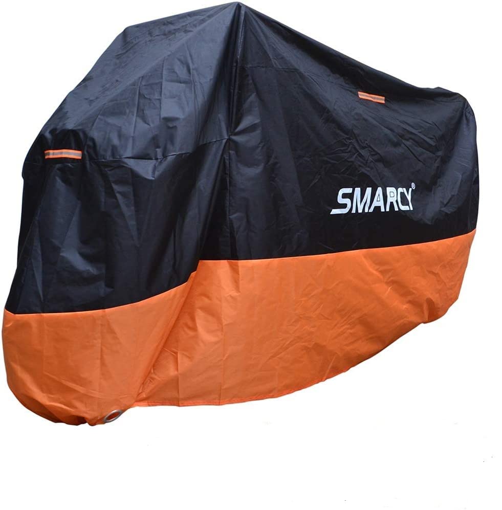 Smarcy Capa protetora para motocicleta, capa para mota / motocicleta resistente à água à prova de UV, cor laranja / preto XXL