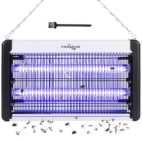 fraxinus Candeeiro mata-moscas elétrico, anti-mosquitos de 20 W, mata moscas, caça insetos, captura UV lâmpada para mata mosquitos e insetos, controlo multi-insetos, efeito 100 m².