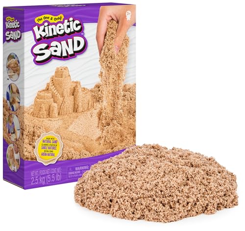 Kinetic Sand 2,5 kg. Areia cinética mágica original da Suécia, cor castanha natural, conhecida em jardins de infância, ideal para jogos criativos em interiores, para crianças a partir dos 3 anos