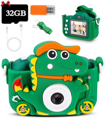 SOBEAU Câmara com fotos infantis, 1080P e 48MP HD câmara com fotos infantis, câmara de vídeo infantil com ecrã de 2,0" e cartão de 32 GB, presentes de aniversário infantis para crianças de 3 a 12 anos