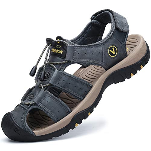 FLARUT Sandálias desportivas homem verão exterior caminhadas sapatos trekking casual sapatos de montanha couro sandálias de praia