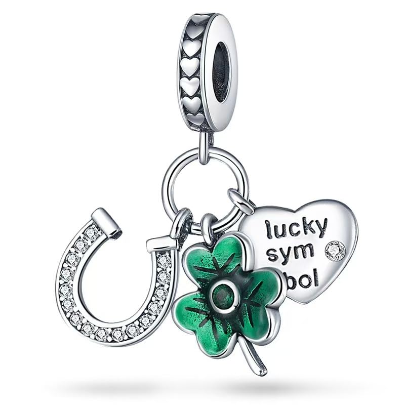 GHMIOU Charm - Missangas de prata de lei 925 com contas de desenhos animados de prata de lei 925, prata esterlina