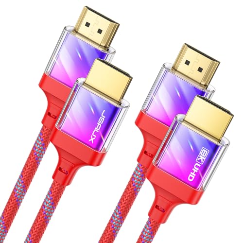 JSAUX Cabo HDMI para HDMI 2.1 de 10 K, 8 K, pacote de 2 unidades de 3 m, cabo HDMI super fino de 48 Gbps, 8K a 60 Hz 4K a 120 Hz HDCP 2.2 e 2.3, eARC, ARC, CEC compatível com TV/portátil/PS5/Xbox e