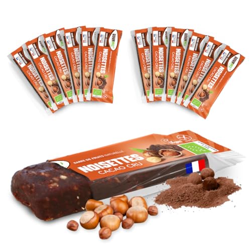 Gourmiz ' - 12 x 35 gr, barras energéticas, avelãs, cacau cru, tâmaras, barras proteínas sem adição de açúcar, sem glúten, vegan, lanches, fruta, frutos secos, proteína bar, proteína vegana