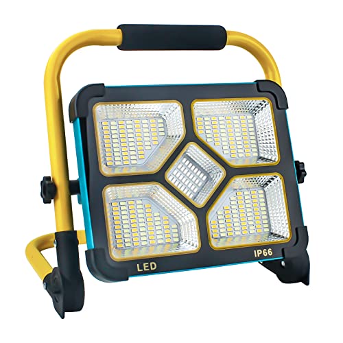 OUSIDE Foco LED recarregável, holofote LED bateria com suporte, bateria incorporada de 10500 mAh, 4 modos de iluminação, carregamento tipo C, ideal para obras, iluminação de emergência, manutenção